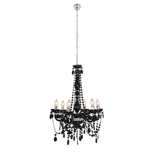 Eurolux 6LT Octave Acrylic Chandelier 550mm Black in Electrical & Lighting,Lighting,Interior Lighting