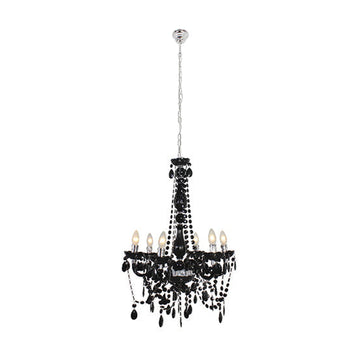 Eurolux 6LT Octave Acrylic Chandelier 550mm Black - image 01