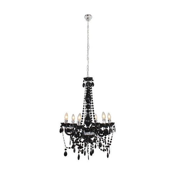 Eurolux 6LT Octave Acrylic Chandelier 550mm Black - image 01