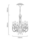 Eurolux 6LT Octave Acrylic Chandelier 550mm Black - image 01