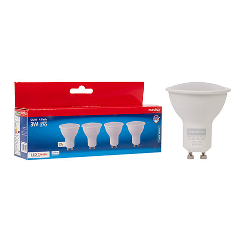 Eurolux LED GU10 Classic Frosted Lens 3w 4000K 4 Pack N in Electrical & Lighting,Lighting,Globes & Tubes