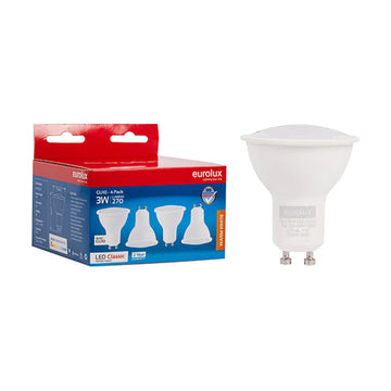 Eurolux LED GU10 Classic Frosted Lens 3w 3000K 4 Pack N - image 01