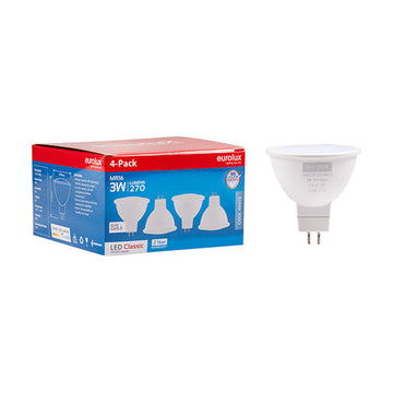 Eurolux LED MR16 Classic Frosted Lens 3w GU5.3 4000K 4 Pack N - image 01
