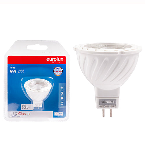 Eurolux LED MR16 Premium Clear Lens 5W GU5.3 4000K N in Electrical & Lighting,Lighting,Globes & Tubes