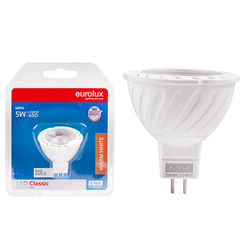 Eurolux LED MR16 Premium Clear Lens 5W GU5.3 3000K N in Electrical & Lighting,Lighting,Globes & Tubes