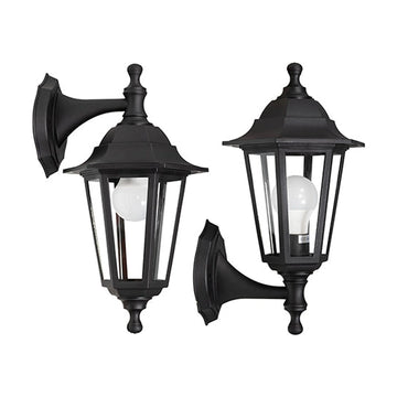 Eurolux Plastic Lantern 6 Panel Up & Down Facing Black - image 01