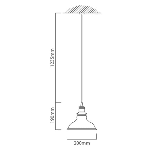 Eurolux Pendant Farmhouse 200mm Clear Glass - image 01