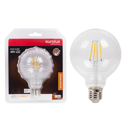 Eurolux LED Filament Globe Maxi Globe 4w E27 3000K N in Electrical & Lighting,Lighting,Globes & Tubes