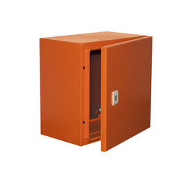 Eurolux Enclosure Mild Steel 300x300x200mm IP65 Orange in Electrical & Lighting,Electrical Accessories,Circuit Breakers & Distribution Boards