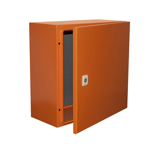 Eurolux Enclosure Mild Steel 400x400x200mm IP65 Orange in Electrical & Lighting,Electrical Accessories,Circuit Breakers & Distribution Boards