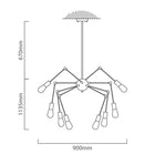 Eurolux Pendant Spider 8LT 900mm Black - image 01