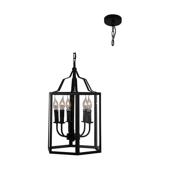 Eurolux Iron Age Outdoor Pendant 350mm Black - image 01