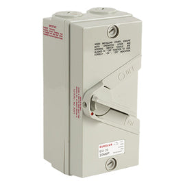 Eurolux Isolator Switch 2 Pole 20 AMP 440V IP66 in Electrical & Lighting,Electrical Accessories,Circuit Breakers & Distribution Boards