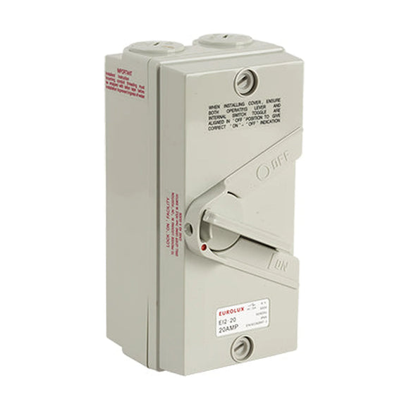 Eurolux Isolator Switch 2 Pole 20 AMP 440V IP66 - image 01