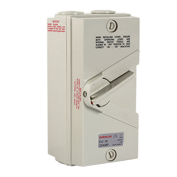 Eurolux Isolator Switch 2 Pole 35 AMP 440V IP66 in Electrical & Lighting,Electrical Accessories,Circuit Breakers & Distribution Boards