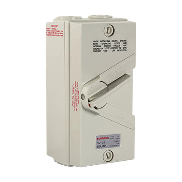 Eurolux Isolator Switch 2 Pole 35 AMP 440V IP66 - image 01
