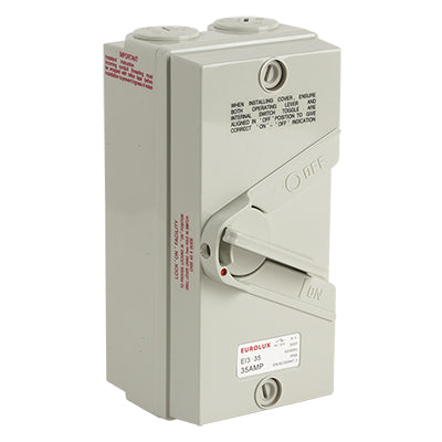 Eurolux Isolator Switch 3 Pole 35 AMP 440V IP66 in Electrical & Lighting,Electrical Accessories,Circuit Breakers & Distribution Boards
