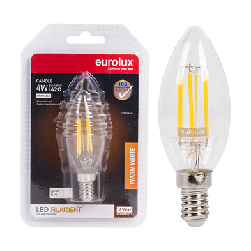 Eurolux LED Filament Globe Candle 4w E14 3000K Dimmable N - image 01