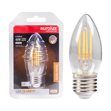 Eurolux LED Filament Globe Candle 4w E27 3000K Dimmable N - image 01