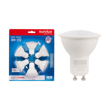 Eurolux LED GU10 Classic Frosted Lens 3w 4000K 6 Pack N - image 01