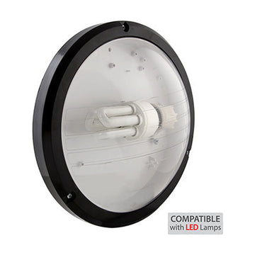 Eurolux ABS Round Bulkhead 270mm Black 1x15W - image 01