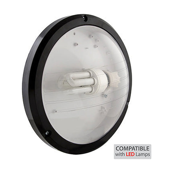 Eurolux ABS Round Bulkhead 270mm Black 1x15W - image 01