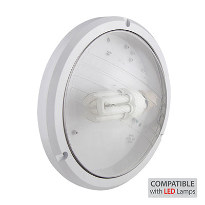 Eurolux ABS Round Bulkhead 270mm White 1x15W in Electrical & Lighting_Interior Lighting