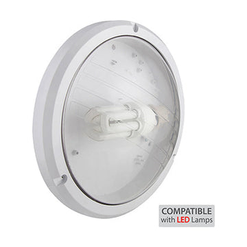 Eurolux ABS Round Bulkhead 270mm White 1x15W - image 01