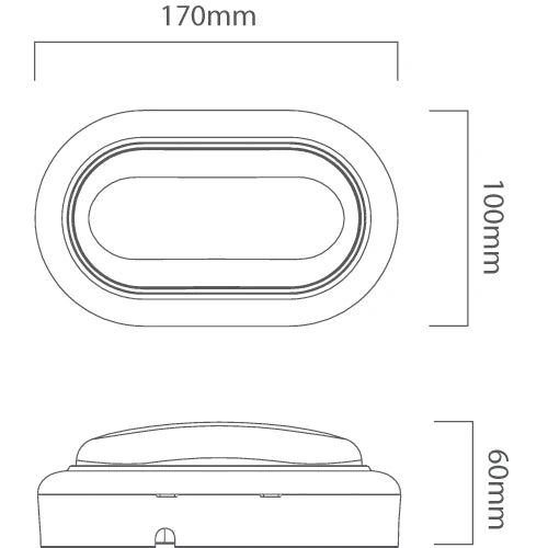 Eurolux Oval Bulkhead 170mm White LED 1x8w - image 01