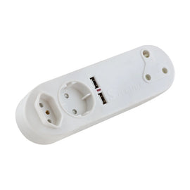 Eurolux Adaptor 1X Flat + 1X Schuko 16A + 2 Usb + 1X 3Pin 16A - image 01
