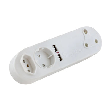 Eurolux Adaptor 1X Flat + 1X Schuko 16A + 2 Usb + 1X 3Pin 16A - image 01