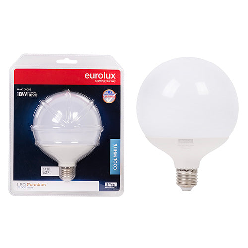 Eurolux LED Maxi Globe G120 Premium 18w E27 4000K N in Electrical & Lighting,Lighting,Globes & Tubes