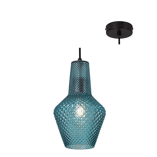 Eurolux Pendant Milano 180mm Blue Glass in Electrical & Lighting,Lighting,Interior Lighting