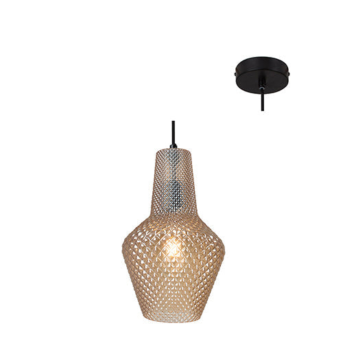 Eurolux Pendant Milano 245mm Amber Glass in Electrical & Lighting,Lighting,Interior Lighting
