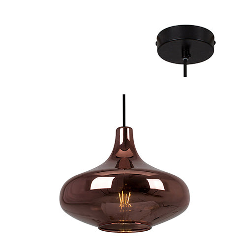 Eurolux Pendant Larissa 280mm Transparent Copper in Electrical & Lighting,Lighting,Interior Lighting