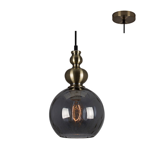 Eurolux Pendant Victoria 190mm Smokey Glass in Electrical & Lighting,Lighting,Interior Lighting