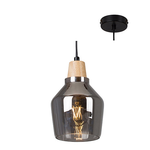 Eurolux Pendant Tallinn 130mm Smokey Glass in Electrical & Lighting,Lighting,Interior Lighting