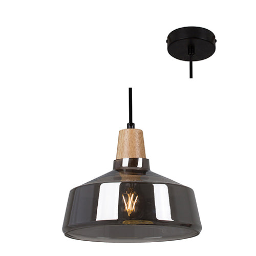 Eurolux Pendant Tallinn 240mm Smokey Glass in Electrical & Lighting,Lighting,Interior Lighting