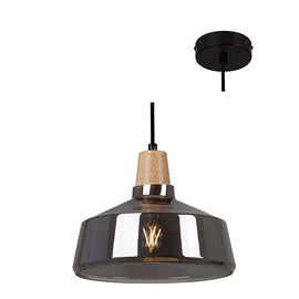 Eurolux Pendant Tallinn 240mm Smokey Glass in Electrical & Lighting,Lighting,Interior Lighting