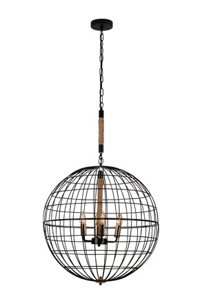 Eurolux 4LT Sparta Chandelier 500mm Black in Electrical & Lighting,Lighting,Interior Lighting