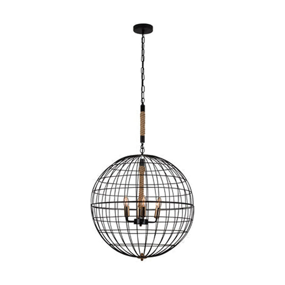 Eurolux 4LT Sparta Chandelier 500mm Black - image 01