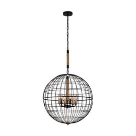 Eurolux 6LT Sparta Chandelier Black - image 01