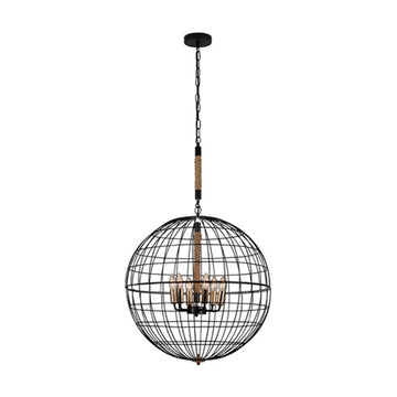Eurolux 6LT Sparta Chandelier Black - image 01