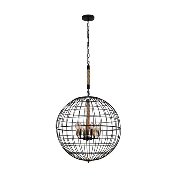 Eurolux 6LT Sparta Chandelier Black - image 01