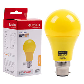 Eurolux LED Globe A60 Coloured Classic 6w B22 Yellow N in Electrical & Lighting,Lighting,Globes & Tubes