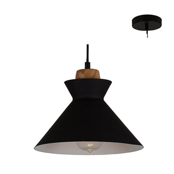 Eurolux Pendant Charlotte 255mm Black/Wood in Electrical & Lighting,Lighting,Interior Lighting