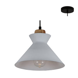 Eurolux Pendant Charlotte 250mm White/Wood in Electrical & Lighting,Lighting,Interior Lighting