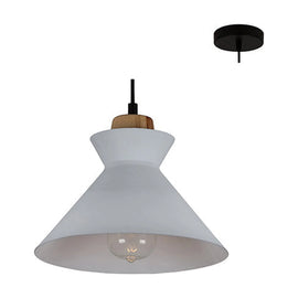 Eurolux Pendant Charlotte 250mm White/Wood - image 01