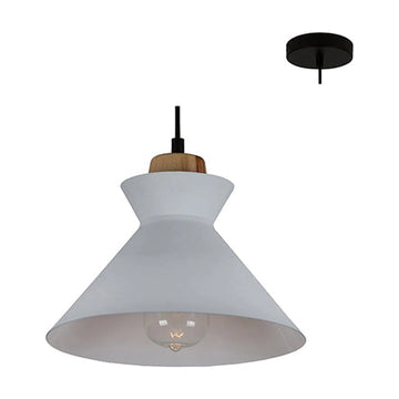 Eurolux Pendant Charlotte 250mm White/Wood - image 01