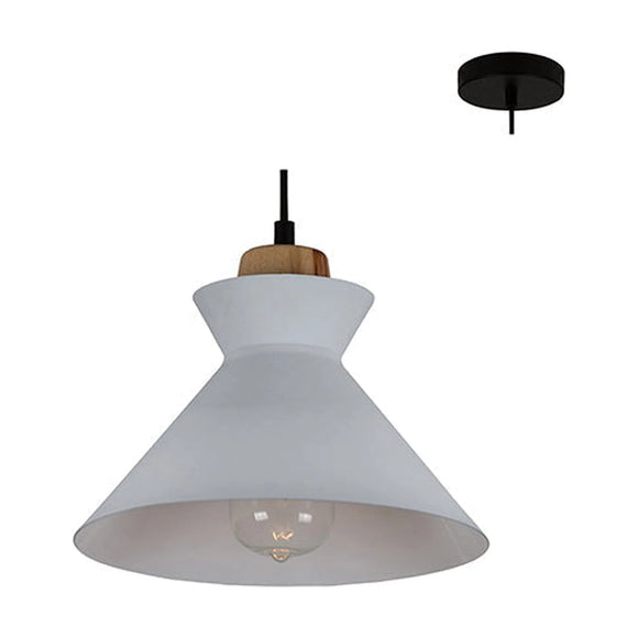 Eurolux Pendant Charlotte 250mm White/Wood - image 01
